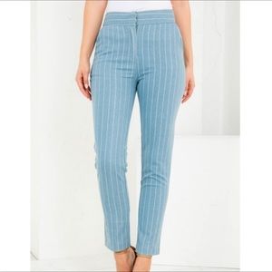 NWT, M, The Sang, pair of blue and white pin striped jeans.